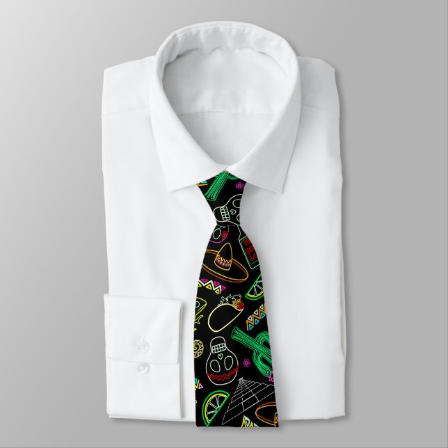 Mexico Fiesta Pattern  Tie (Tied)