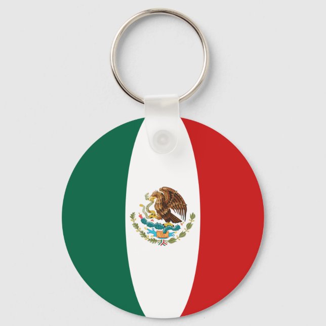 Mexico Fisheye Flag Keychain (Front)