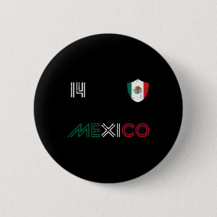 Mexico Flag 14 Mexican Soccer Fan Men Women Boys G 6 Cm Round Badge