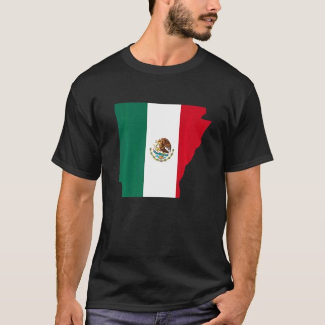 Mexico Flag Arkansas State Shape   T-Shirt (Front)