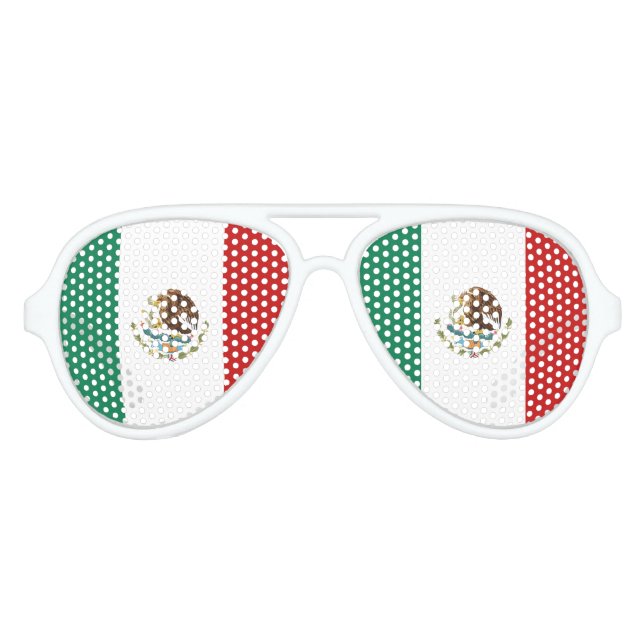 Mexico Flag Aviator Sunglasses (Front)