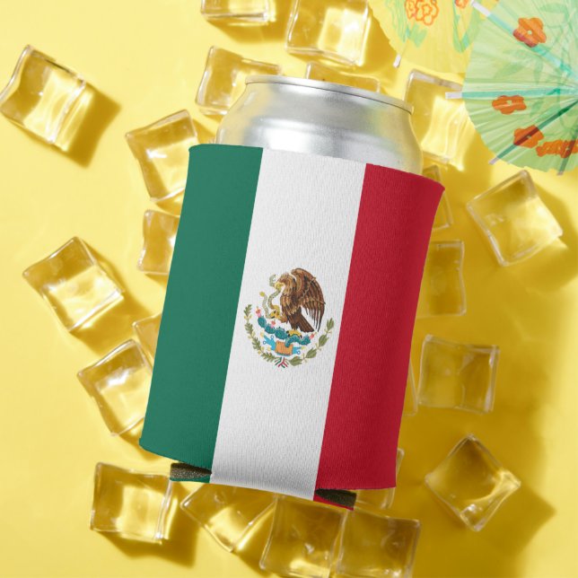 Mexico Flag, Bandera de Mexican Republic Can Cooler (In Situ Summer)