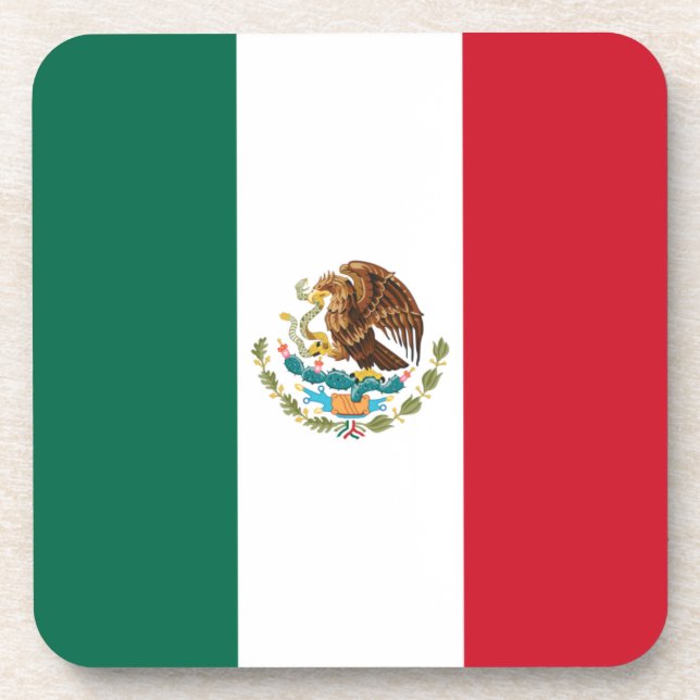 Mexico Flag, Bandera de Mexican Republic Coaster (Front)