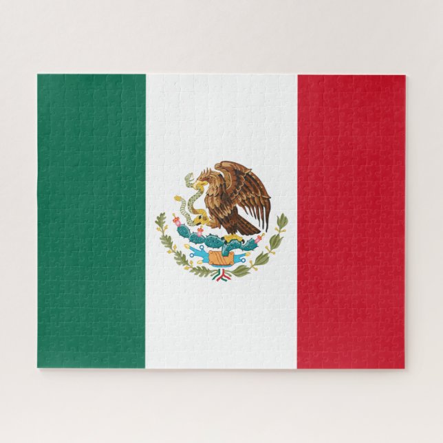 Mexico Flag, Bandera de Mexican Republic Jigsaw Puzzle (Horizontal)