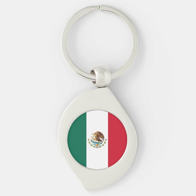 Mexico Flag, Bandera de Mexican Republic Key Ring (Front)