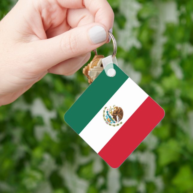Mexico Flag, Bandera de Mexican Republic Key Ring (Hand)