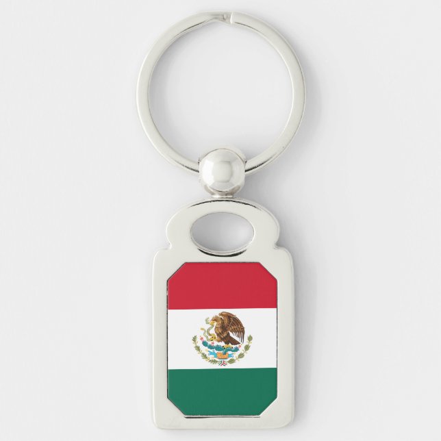 Mexico Flag, Bandera de Mexican Republic Key Ring (Front)