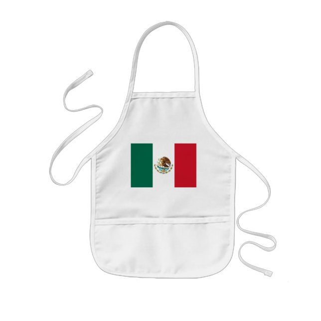 Mexico Flag, Bandera de Mexican Republic Kids Apron (Front)