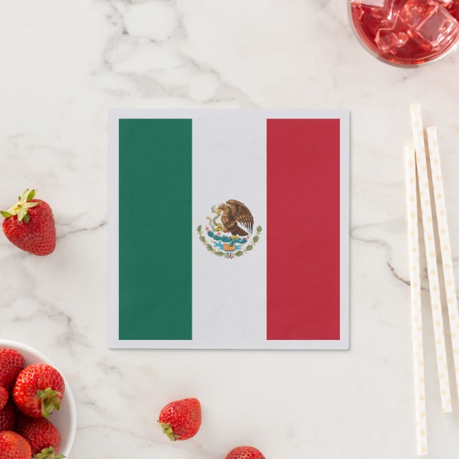 Mexico Flag, Bandera de Mexican Republic Napkin (Insitu)