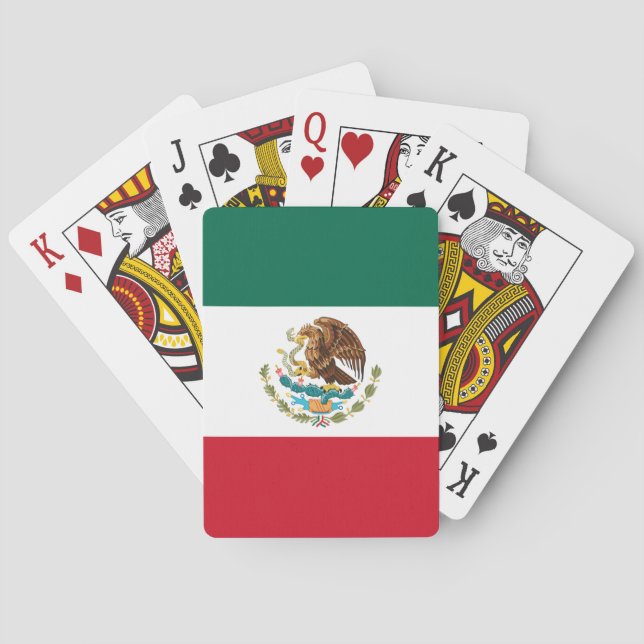 Mexico Flag, Bandera de Mexican Republic Playing Cards (Back)