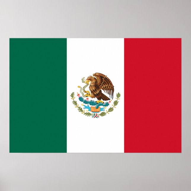 Mexico Flag, Bandera de Mexican Republic Poster (Front)