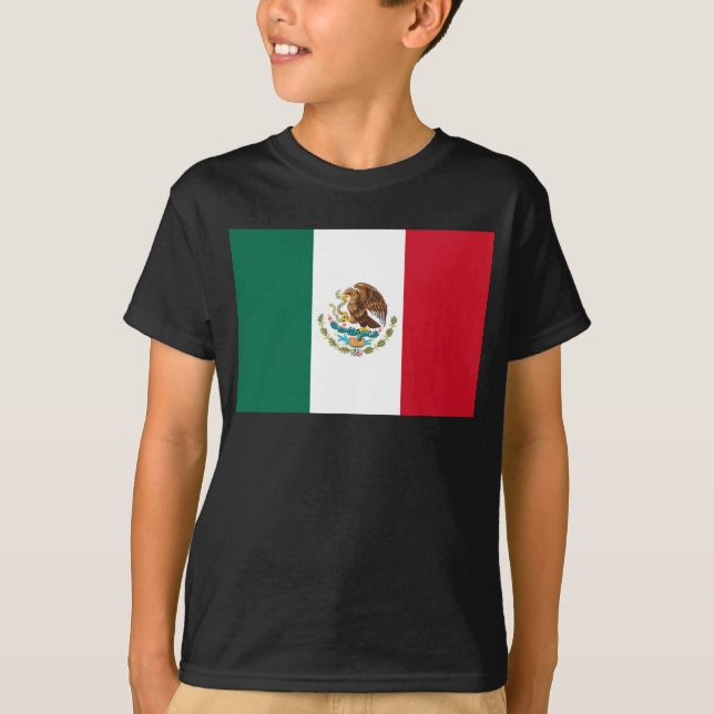 Mexico Flag, Bandera de Mexican Republic T-Shirt (Front)