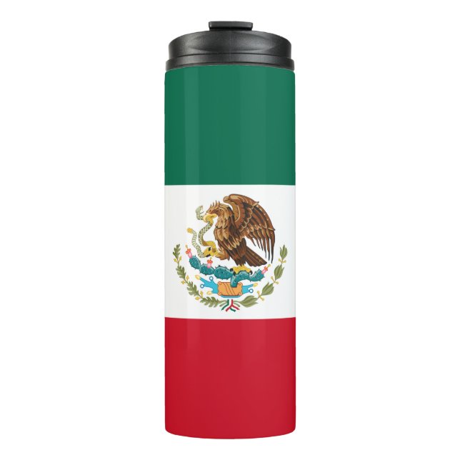 Mexico Flag, Bandera de Mexican Republic Thermal Tumbler (Front)