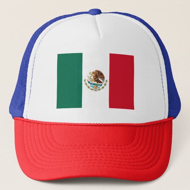 Mexico Flag, Bandera de Mexican Republic Trucker Hat (Front)