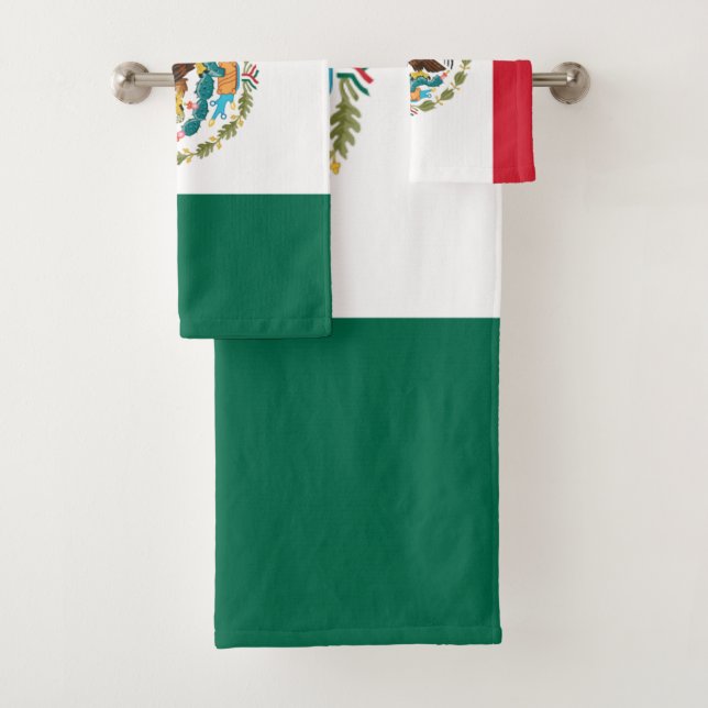Mexico Flag Bath Towel Set (Insitu)