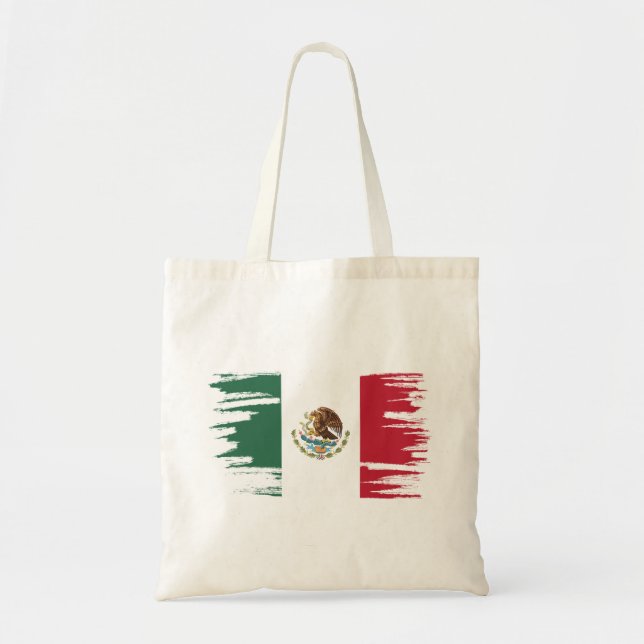 Mexico Flag Brush Art Tote Bag (Front)