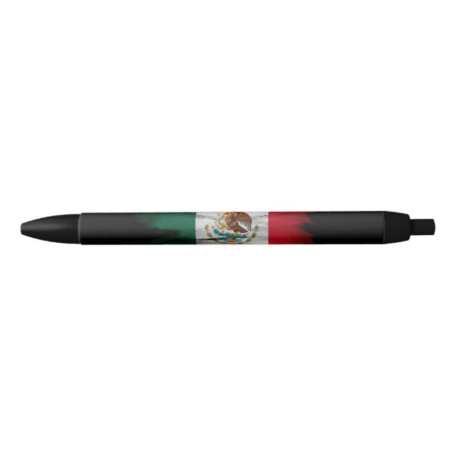 Mexico flag brush stroke, national flag black ink pen (Front)