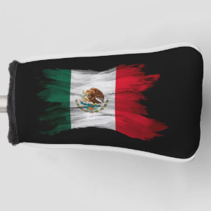 Mexico flag brush stroke, national flag golf head cover