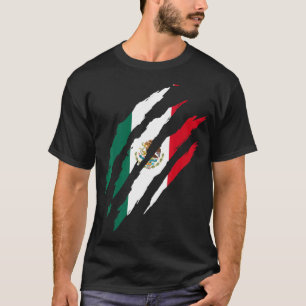 Mexico Flag Cat Scratch Mexico Flag T-Shirt