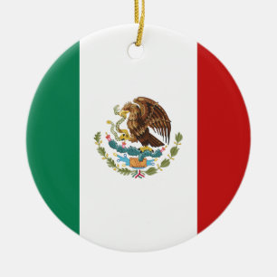 Mexico Flag Ceramic Tree Decoration