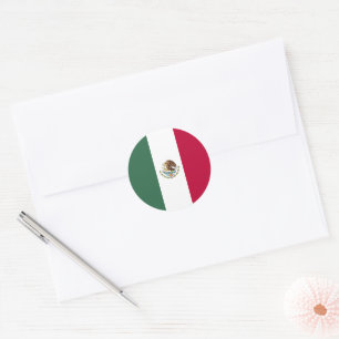 Mexico flag classic round sticker
