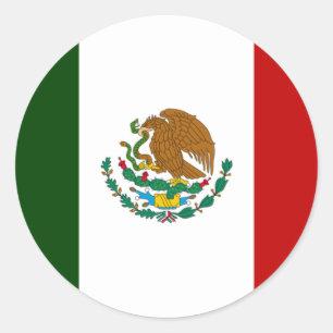 Mexico flag classic round sticker