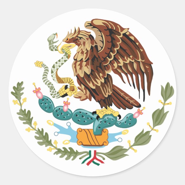 Mexico Flag Coat of Arms Sticker (Front)