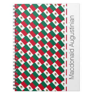 MEXICO FLAG Custom Add Name Notebook Journal
