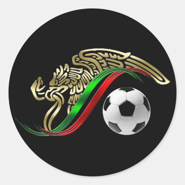 Mexico flag emblem Soccer futbol Logo Classic Round Sticker (Front)