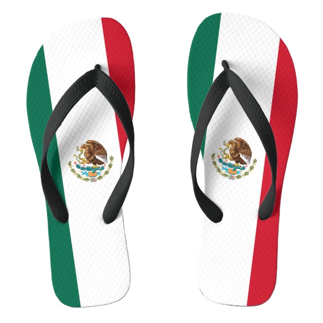 Mexico Flag Flip Flops (Footbed)
