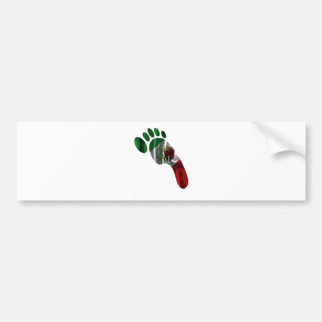 MEXICO FLAG FOOTPRINT PRODUCTS BUMPER STICKER (Front)