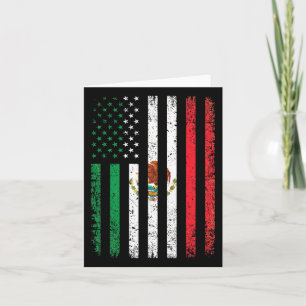 Mexico Flag Gift 4th Of July Usa American Mexican  Card