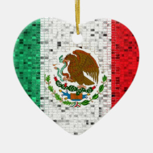 Mexico Flag glitter ornament