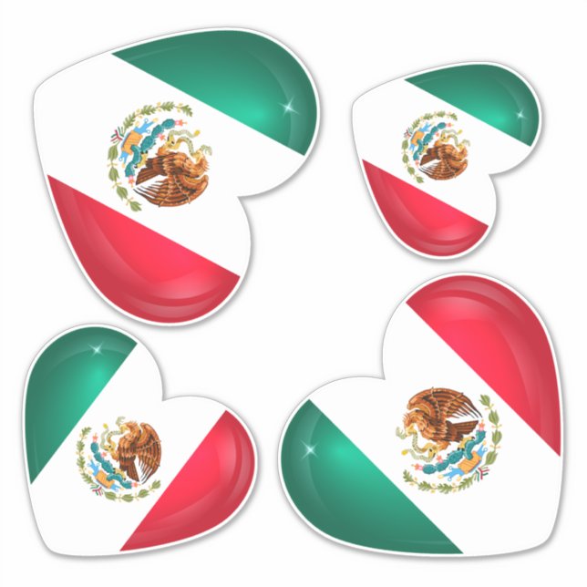 Mexico Flag Heart cutout (Front)