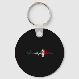 Mexico Flag Heartbeat For Mexican Pride Mexican Fl Key Ring
