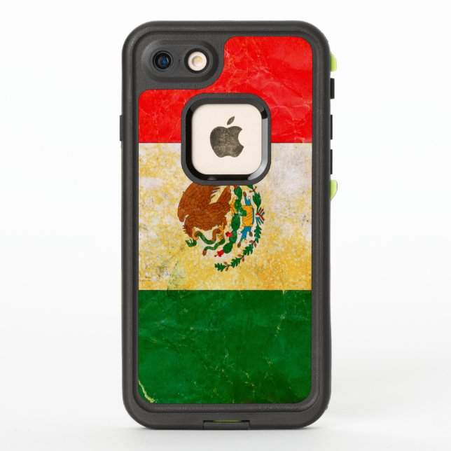 Mexico Flag in Grunge LifeProof iPhone Case (Back)