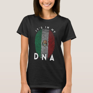 Mexico Flag Its In My Dna Proud Mexican Fingerprin T-Shirt