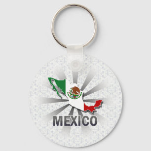 Mexico Flag Map 2.0 Key Ring