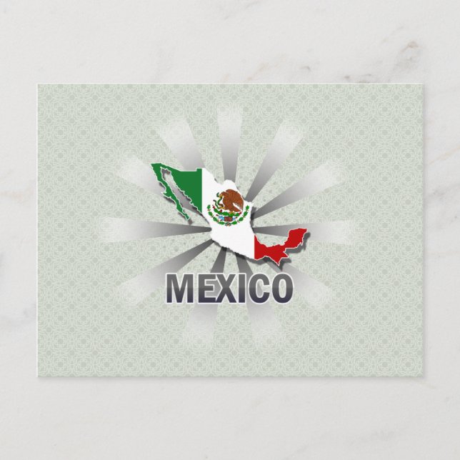 Mexico Flag Map 2.0 Postcard (Front)