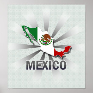 Mexico Flag Map 2.0 Poster