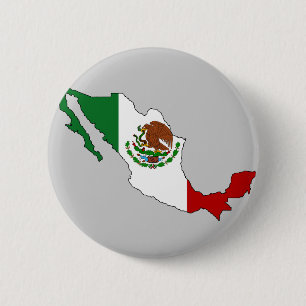Mexico flag map 6 cm round badge