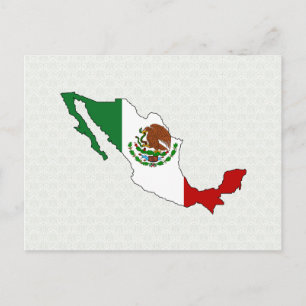 Mexico Flag Map full size Postcard