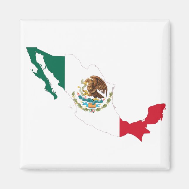 Mexico Flag Map Magnet (Front)