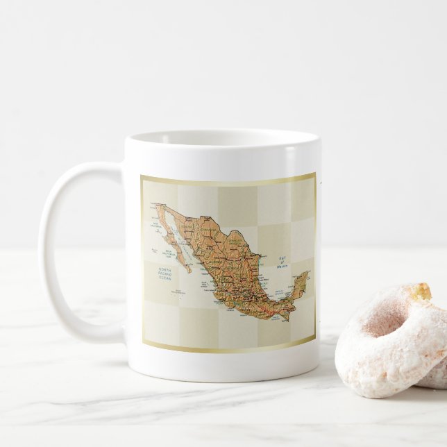 Mexico Flag + Map Mug (With Donut)