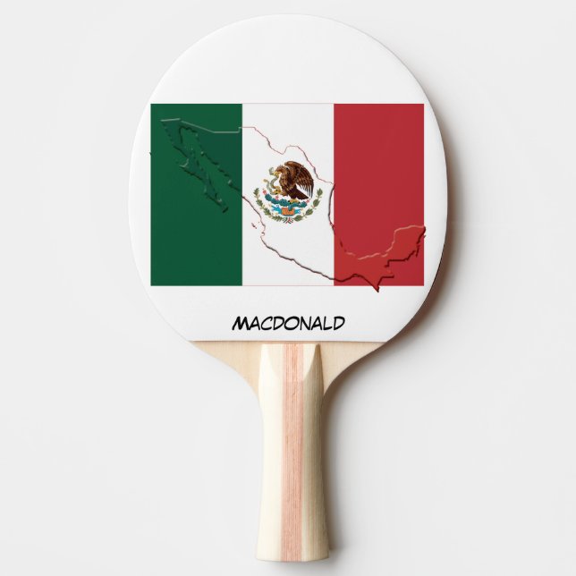 MEXICO FLAG & MAP Personalised Ping Pong Paddle (Front)
