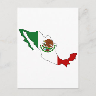Mexico flag map postcard