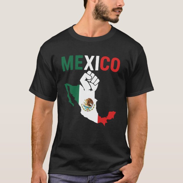 Mexico Flag Map Resist Mexican Pride Chicano Ching T-Shirt (Front)