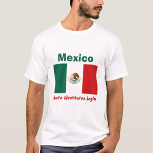 Mexico Flag + Map + Text T-Shirt