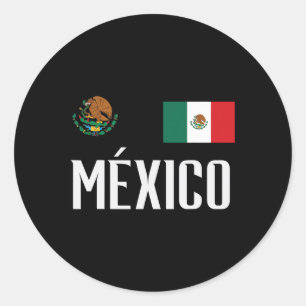 Mexico Flag Mexican Footbyll Soccer Fan Men Women Classic Round Sticker
