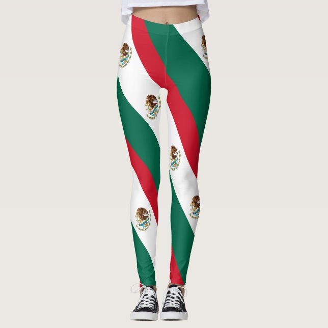 Mexico Flag Mexican Patriotic Leggings (Front)